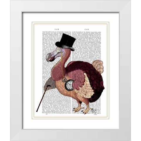 Dapper Dodo White Modern Wood Framed Art Print with Double Matting by Fab Funky