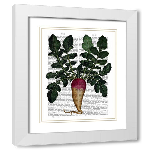 Turnip White Modern Wood Framed Art Print with Double Matting by Fab Funky