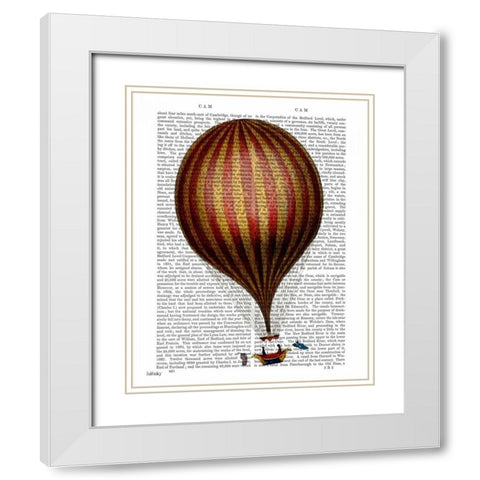 Royal Nassau Balloon Hot Air Balloon White Modern Wood Framed Art Print with Double Matting by Fab Funky