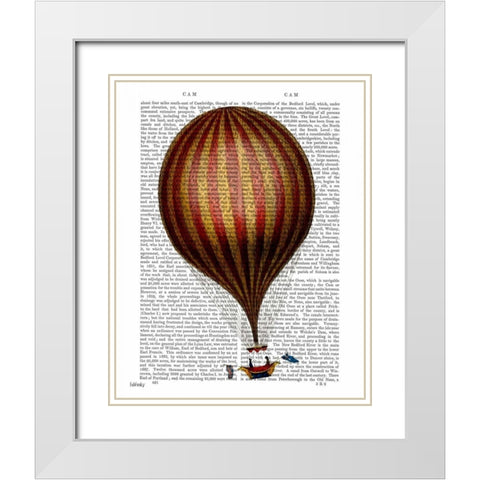 Royal Nassau Balloon Hot Air Balloon White Modern Wood Framed Art Print with Double Matting by Fab Funky