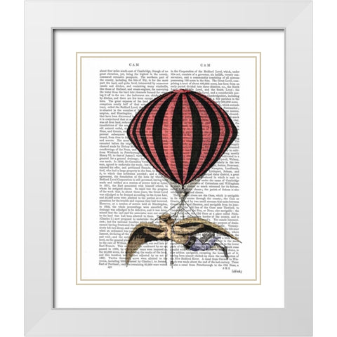 Vintage Flying Machine White Modern Wood Framed Art Print with Double Matting by Fab Funky