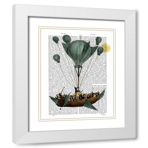 Diligenza Per La Luna White Modern Wood Framed Art Print with Double Matting by Fab Funky