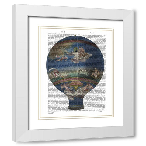 Machine Aerostatique Hot Air Balloon White Modern Wood Framed Art Print with Double Matting by Fab Funky