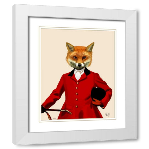 Fox Hunter 2 Portrait White Modern Wood Framed Art Print with Double Matting by Fab Funky