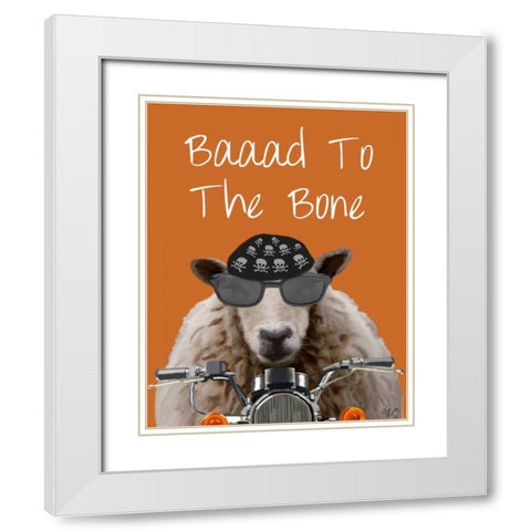 Baaad To the Bone White Modern Wood Framed Art Print with Double Matting by Fab Funky