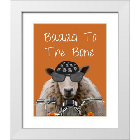 Baaad To the Bone White Modern Wood Framed Art Print with Double Matting by Fab Funky