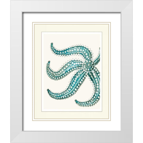 Blue Underwater Scenes 1 e White Modern Wood Framed Art Print with Double Matting by Fab Funky