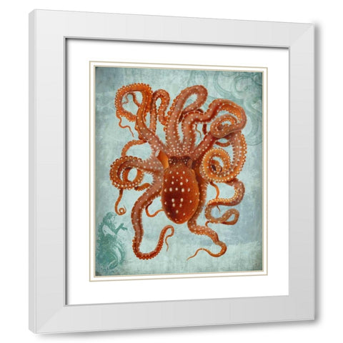 Coastal Life Collection 2 b White Modern Wood Framed Art Print with Double Matting by Fab Funky