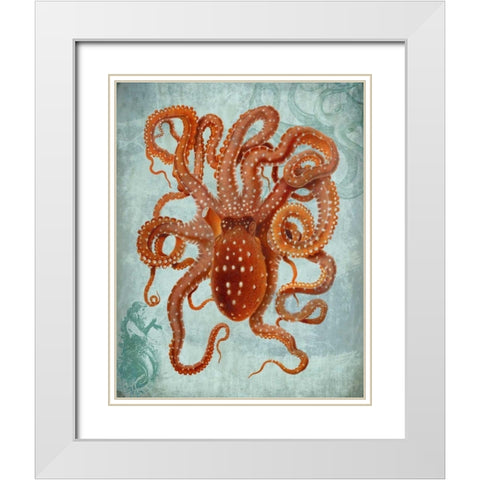 Coastal Life Collection 2 b White Modern Wood Framed Art Print with Double Matting by Fab Funky