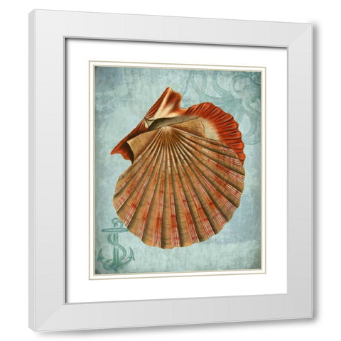 Coastal Life Collection 2 c White Modern Wood Framed Art Print with Double Matting by Fab Funky