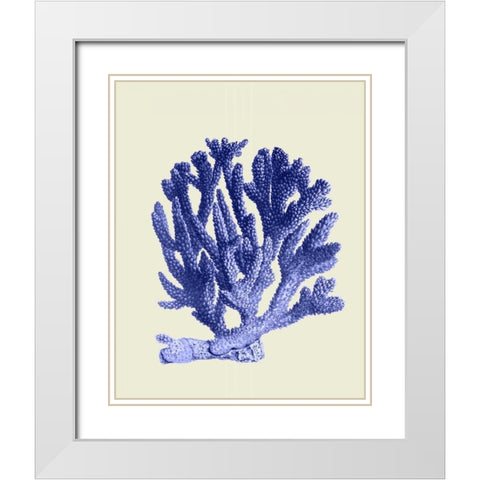 Blue Corals a White Modern Wood Framed Art Print with Double Matting by Fab Funky