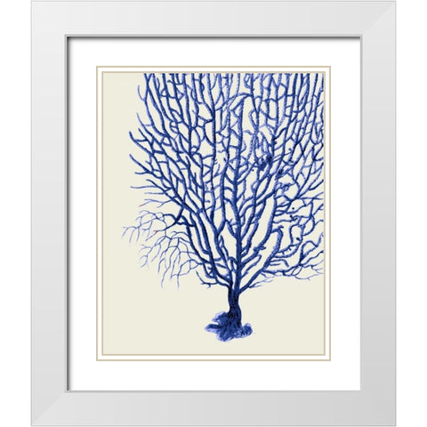 Blue Corals 2 b White Modern Wood Framed Art Print with Double Matting by Fab Funky