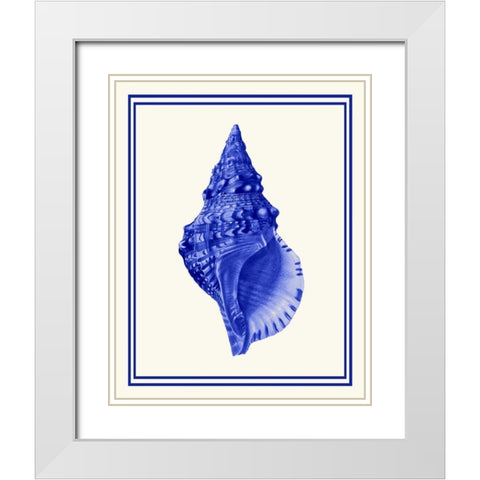 Mixed Nautical Blue on Cream a White Modern Wood Framed Art Print with Double Matting by Fab Funky