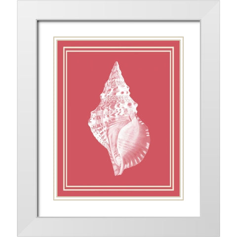 Mixed Nautical White on Coral d White Modern Wood Framed Art Print with Double Matting by Fab Funky