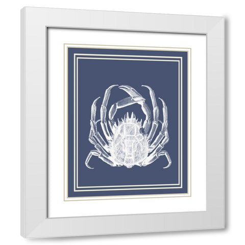 Mixed Nautical White on Indigo Blue f White Modern Wood Framed Art Print with Double Matting by Fab Funky