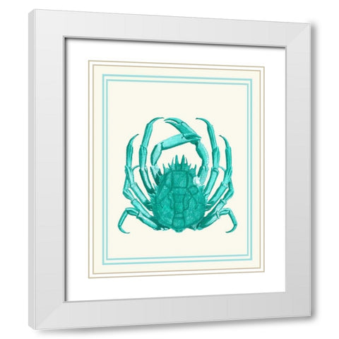 Mixed Nautical Turquoise on Cream b White Modern Wood Framed Art Print with Double Matting by Fab Funky
