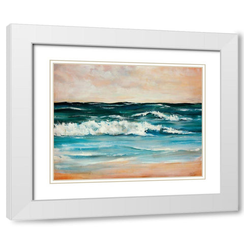 Ocean Light II White Modern Wood Framed Art Print with Double Matting by Edmunds, Sydney