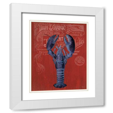 Lobster Prohibition Lobster On Red White Modern Wood Framed Art Print with Double Matting by Fab Funky