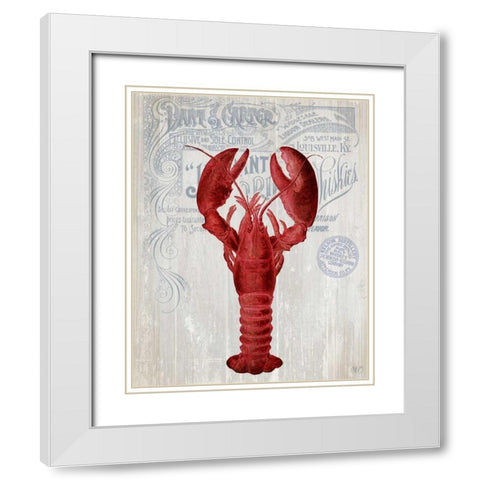 Lobster Prohibition Lobster On White White Modern Wood Framed Art Print with Double Matting by Fab Funky