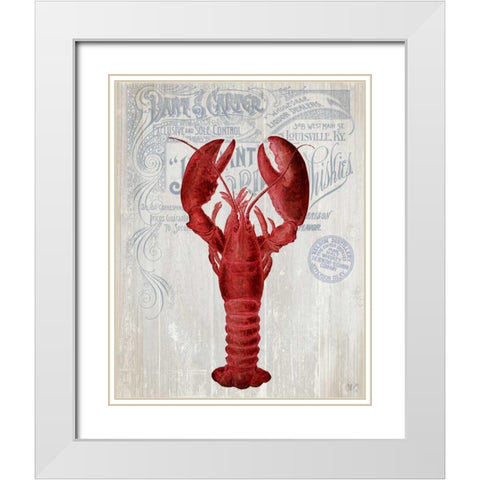 Lobster Prohibition Lobster On White White Modern Wood Framed Art Print with Double Matting by Fab Funky