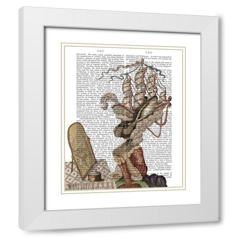 Bunny Antoinette White Modern Wood Framed Art Print with Double Matting by Fab Funky