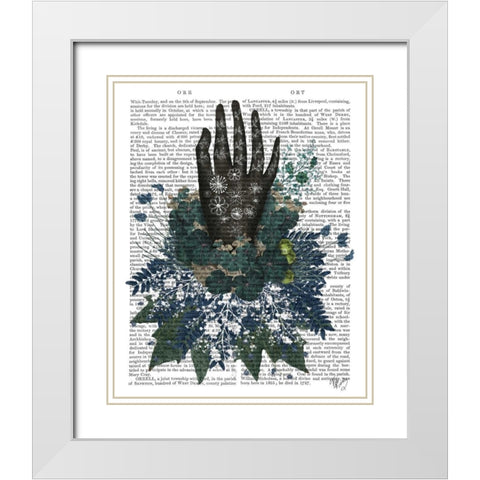 Black Hand White Modern Wood Framed Art Print with Double Matting by Fab Funky