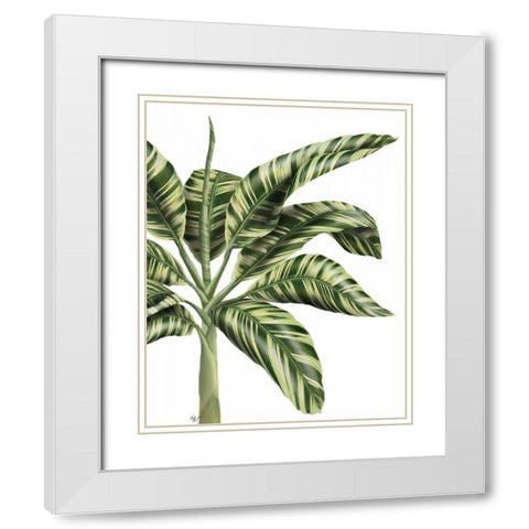 Banana Tree 3, Green White Modern Wood Framed Art Print with Double Matting by Fab Funky