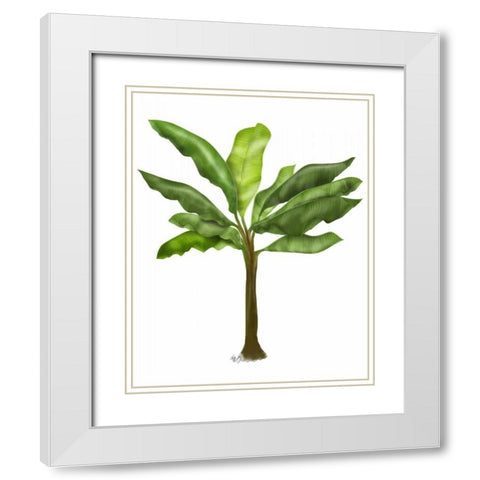 Banana Tree 1 White Modern Wood Framed Art Print with Double Matting by Fab Funky