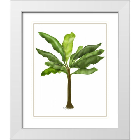 Banana Tree 1 White Modern Wood Framed Art Print with Double Matting by Fab Funky