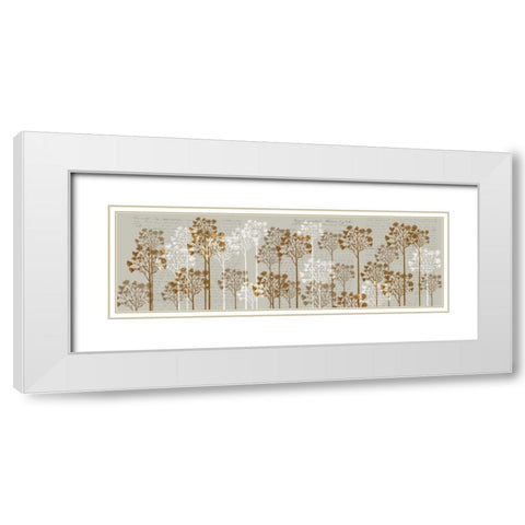 Floral Trees, Honey White Modern Wood Framed Art Print with Double Matting by Fab Funky
