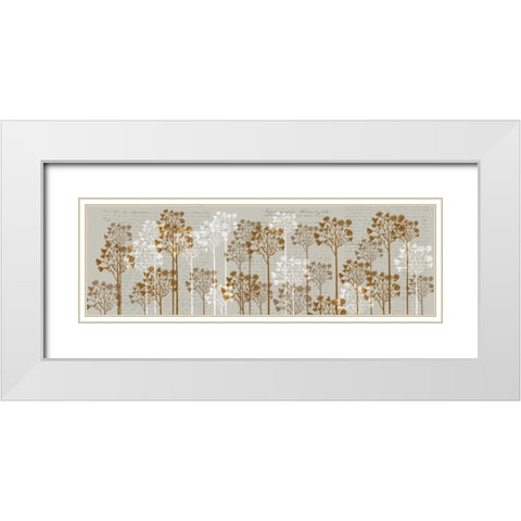 Floral Trees, Honey White Modern Wood Framed Art Print with Double Matting by Fab Funky