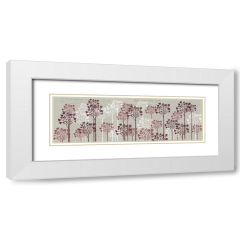 Floral Trees, Wine White Modern Wood Framed Art Print with Double Matting by Fab Funky