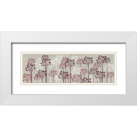 Floral Trees, Wine White Modern Wood Framed Art Print with Double Matting by Fab Funky