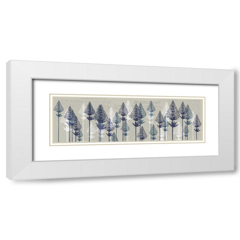 Leafy Pines, Midnight White Modern Wood Framed Art Print with Double Matting by Fab Funky