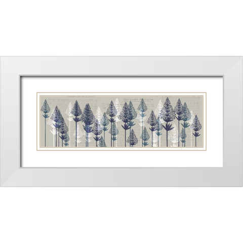 Leafy Pines, Midnight White Modern Wood Framed Art Print with Double Matting by Fab Funky