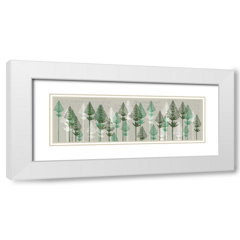 Leafy Pines, Juniper White Modern Wood Framed Art Print with Double Matting by Fab Funky