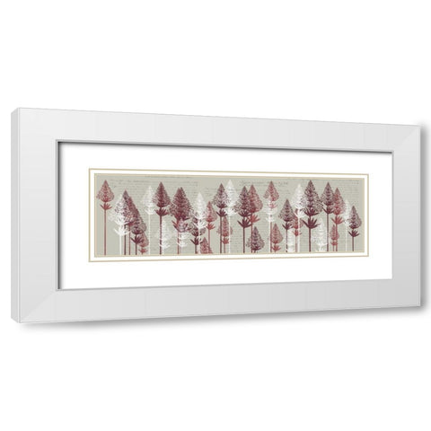 Leafy Pines, Wine White Modern Wood Framed Art Print with Double Matting by Fab Funky