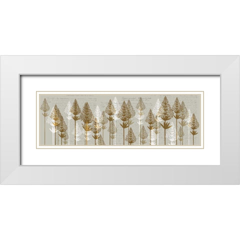 Leafy Pines, Honey White Modern Wood Framed Art Print with Double Matting by Fab Funky