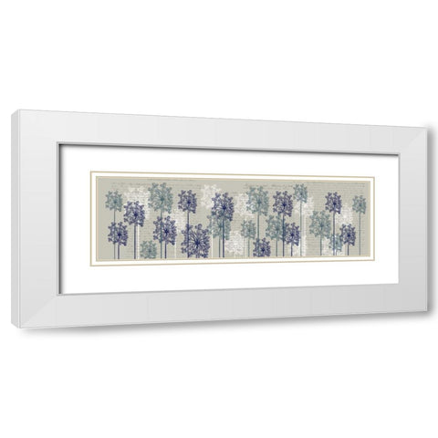 Bubble Trees, Midnight White Modern Wood Framed Art Print with Double Matting by Fab Funky