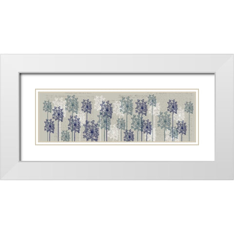 Bubble Trees, Midnight White Modern Wood Framed Art Print with Double Matting by Fab Funky