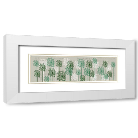 Bubble Trees, Juniper White Modern Wood Framed Art Print with Double Matting by Fab Funky