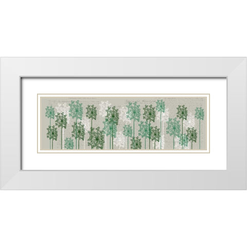 Bubble Trees, Juniper White Modern Wood Framed Art Print with Double Matting by Fab Funky