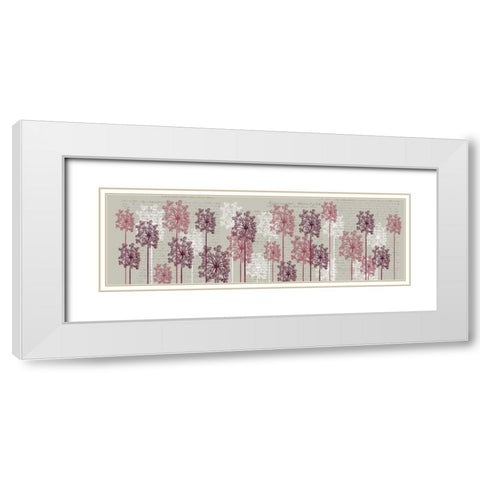 Bubble Trees, Wine White Modern Wood Framed Art Print with Double Matting by Fab Funky