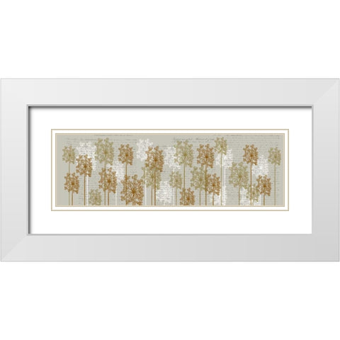 Bubble Trees, Honey White Modern Wood Framed Art Print with Double Matting by Fab Funky