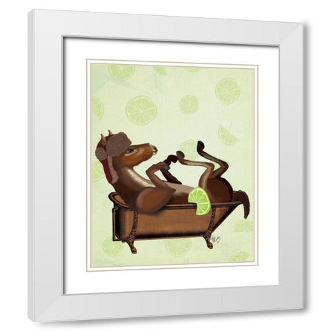 Moscow Mule White Modern Wood Framed Art Print with Double Matting by Fab Funky