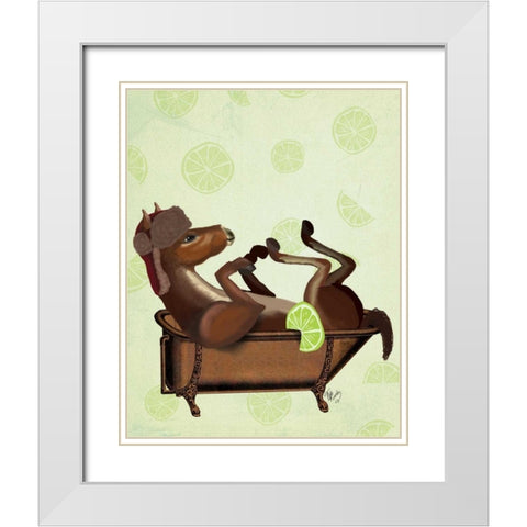 Moscow Mule White Modern Wood Framed Art Print with Double Matting by Fab Funky