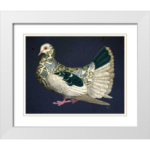 Butterfly Dove White Modern Wood Framed Art Print with Double Matting by Fab Funky