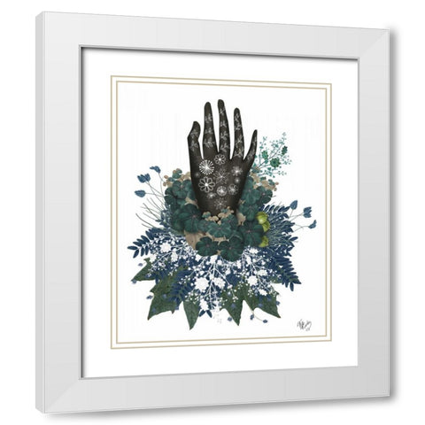 Black Hand White Modern Wood Framed Art Print with Double Matting by Fab Funky
