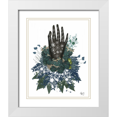 Black Hand White Modern Wood Framed Art Print with Double Matting by Fab Funky