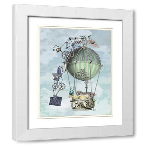 The Knitting Machine, Fine Art Print White Modern Wood Framed Art Print with Double Matting by Fab Funky